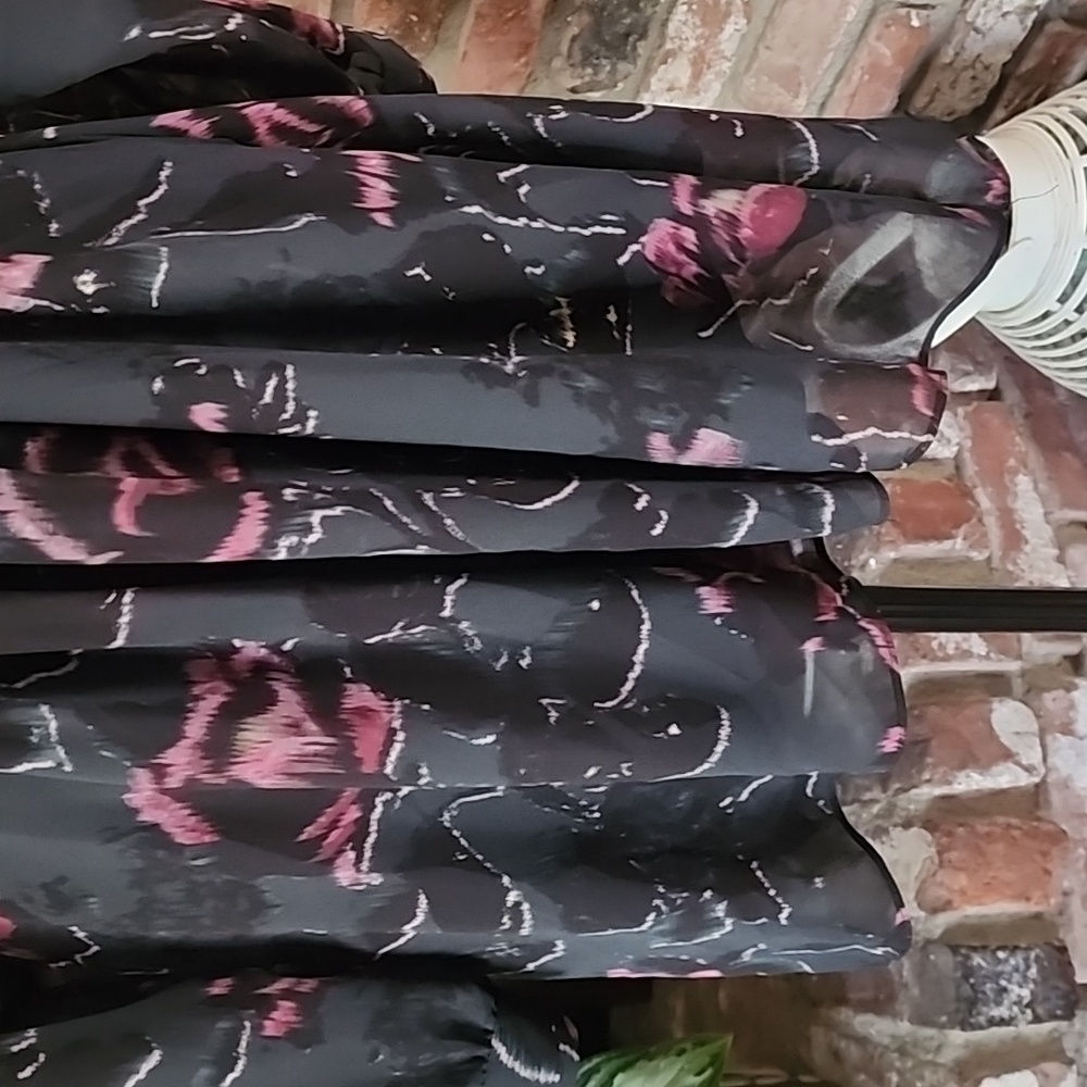 All Saints Nicola Rosalyn Floral Smocked Black and Pink Mini Dress - Picture 5 of 11